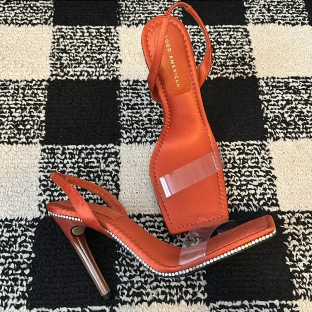 Good American Vibrant Orange Heels